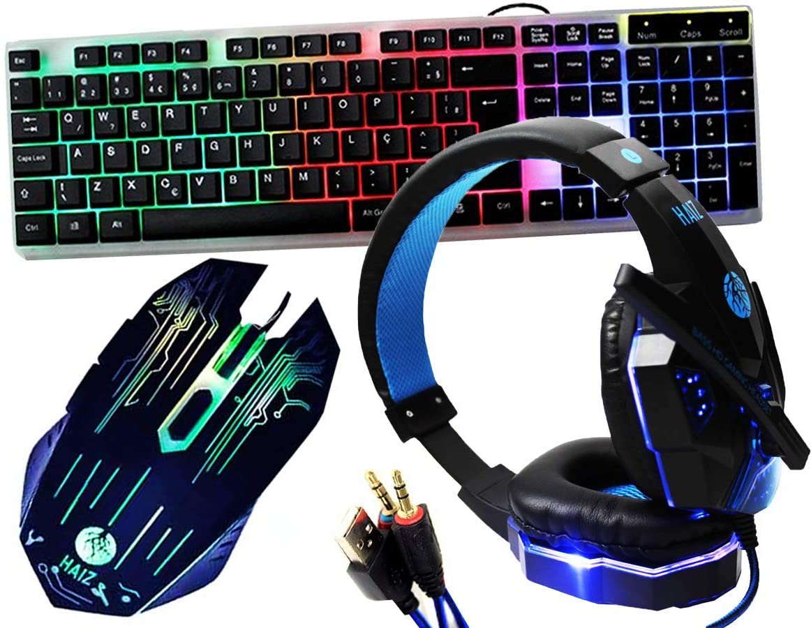 Imagem: Kit Gamer Haiz: Teclado, Mouse e Headset 5.1 Led Hz22