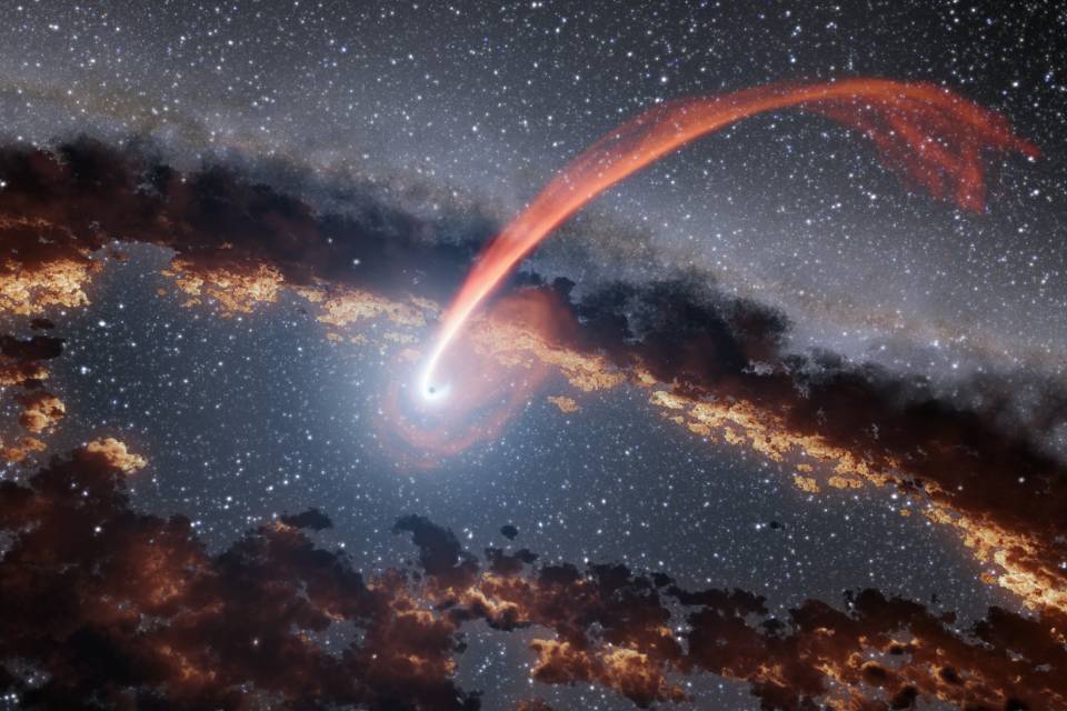 Imagem de: Ponto pra Einstein: estrela orbitando buraco negro é de arrepiar