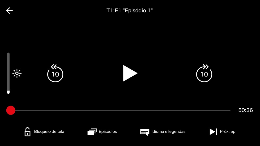 O botão de bloqueio de tela fica no canto inferior esquerdo da tela.