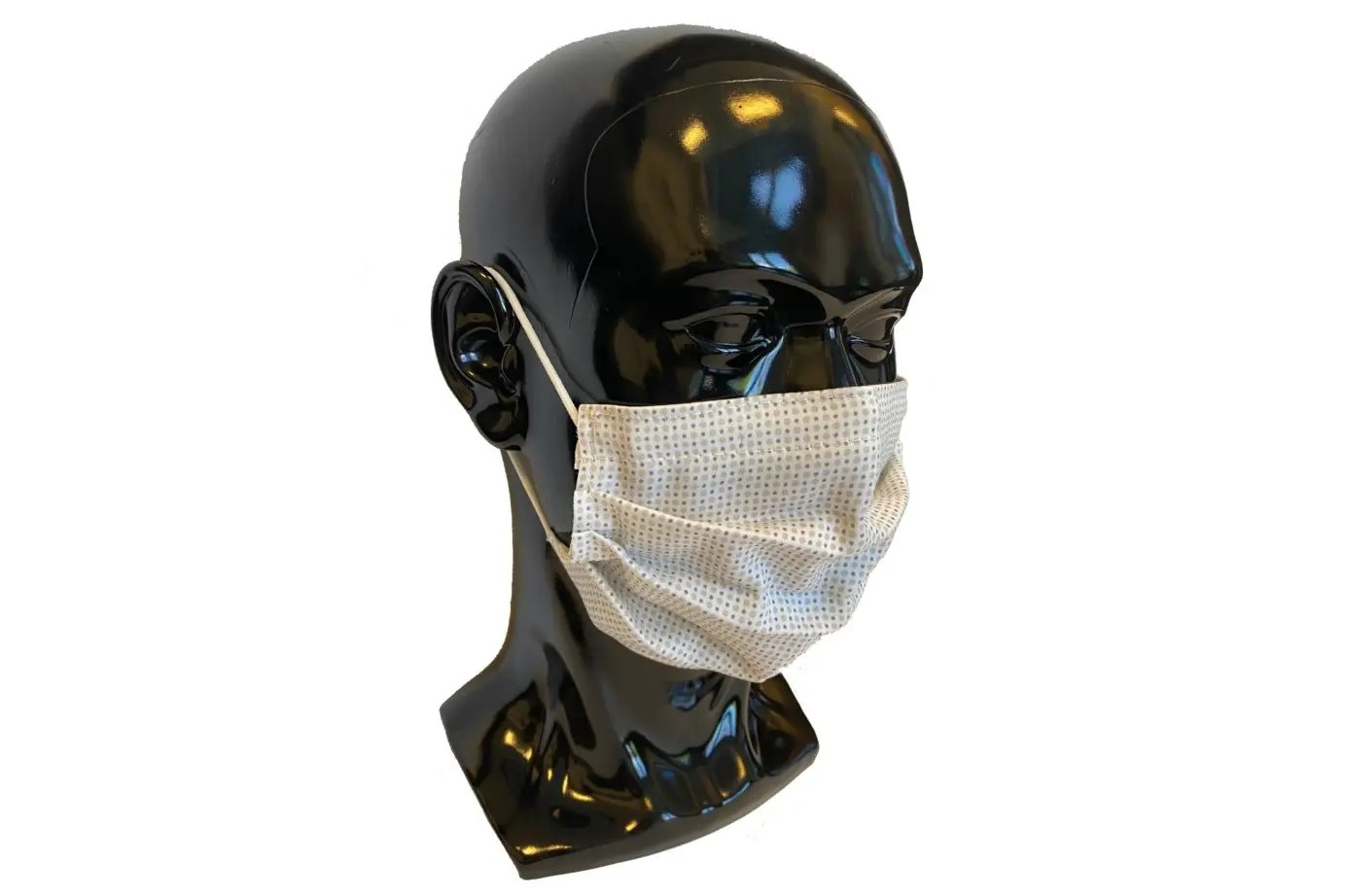 Máscara feita de tecido com pontos de prata elementar e zinco. (Fonte: Indianapolis Monthly)