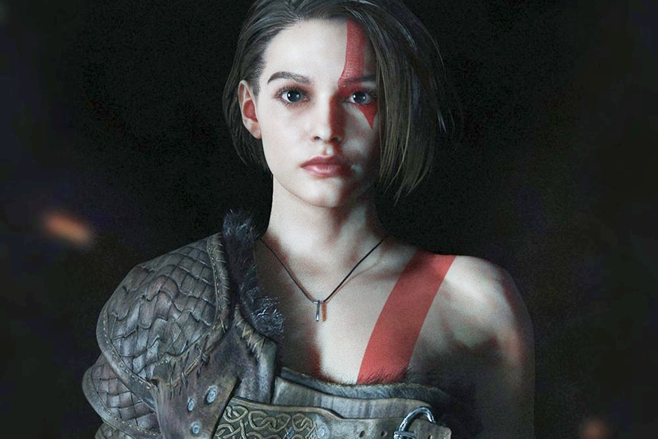 Jill Valentine vira cosplayer de Kratos em mod de Resident Evil 3 Ramake