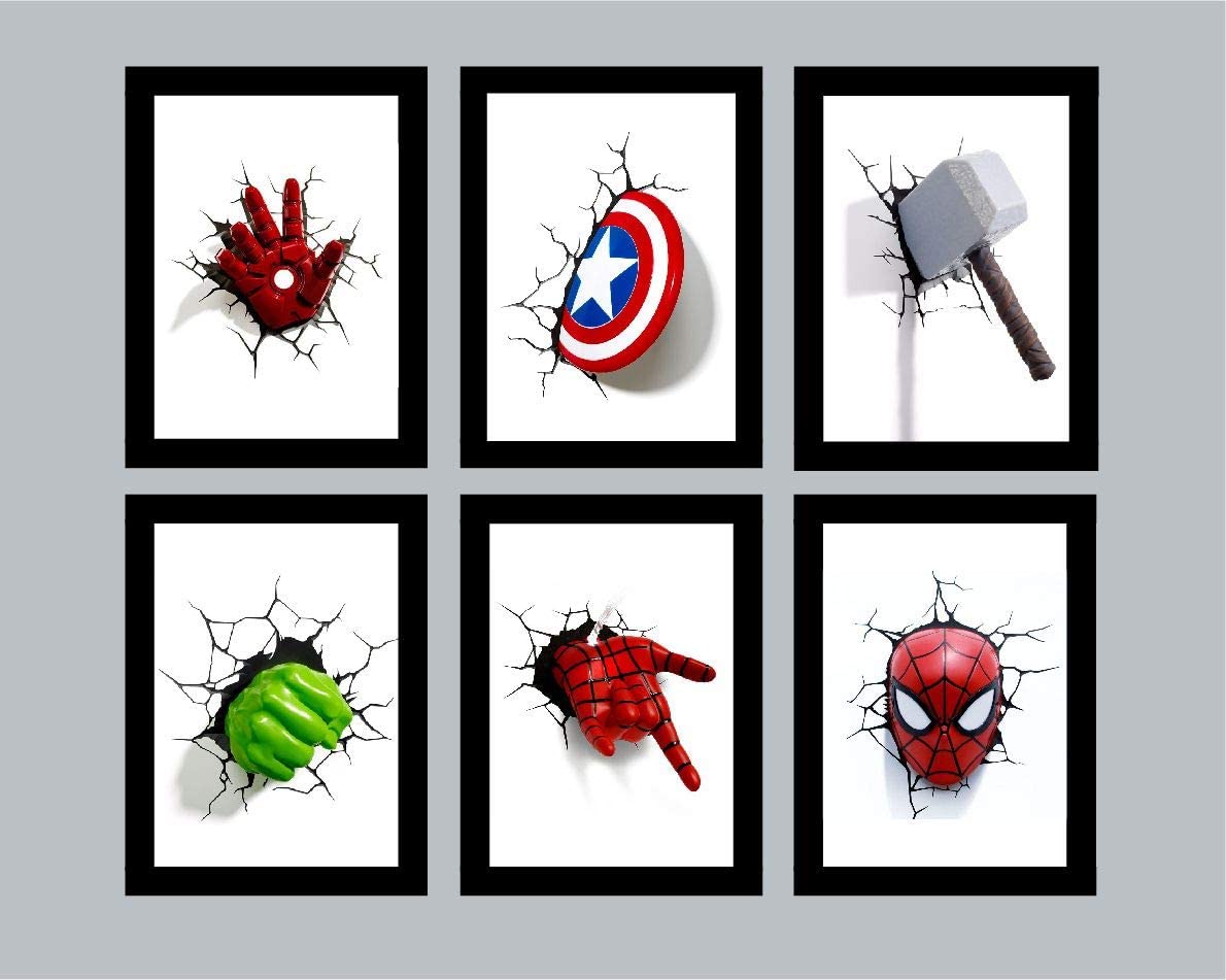 Imagem: Kit 6 Quadros decorativos Vingadores