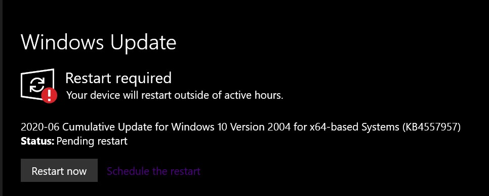 windows update 2004