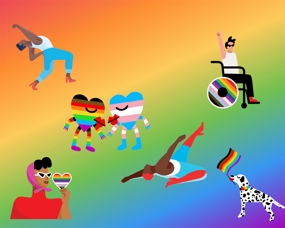 Os cinco novos adesivos criados em homenagem ao mês do Orgulho LGBTQI+