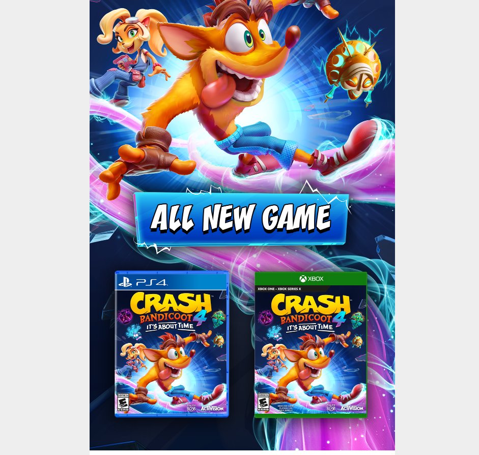 Crash Bandicoot 4 terá mais de 100 telas jogáveis, sugere varejista