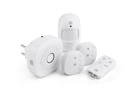 Imagem: Kit Casa Segura com 1 Smart Central + 2 sensores de abertura + 1 sensor de movimento + 1 controle remoto