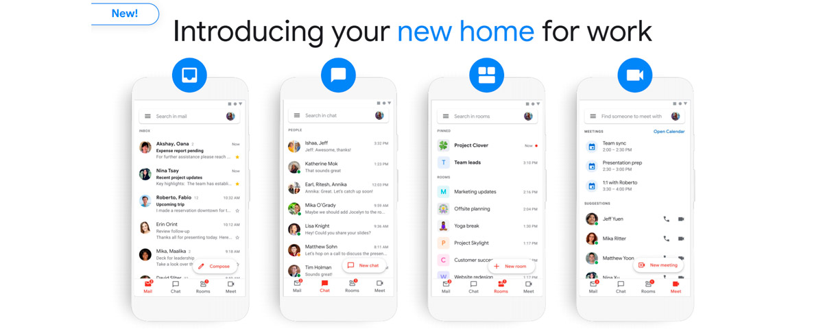 Imagem de: Gmail terá novo design integrado com Meet, Chat e Docs