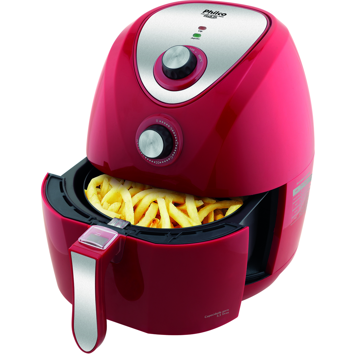 Imagem: Fritadeira Elétrica Sem óleo Philco Inox, 3,2 litros