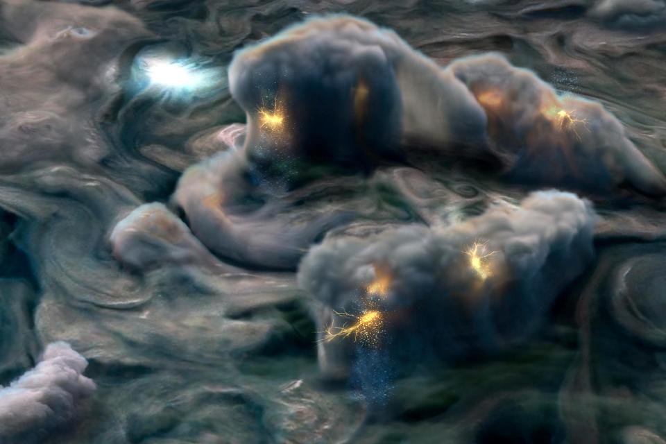Misteriosos raios são captados na atmosfera de Júpiter