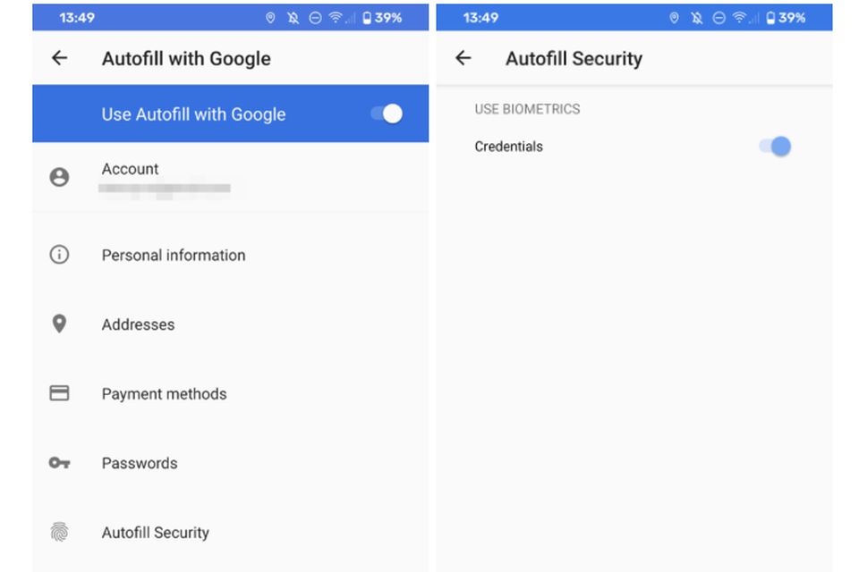 Android vai exigir biometria para preencher senha automaticamente