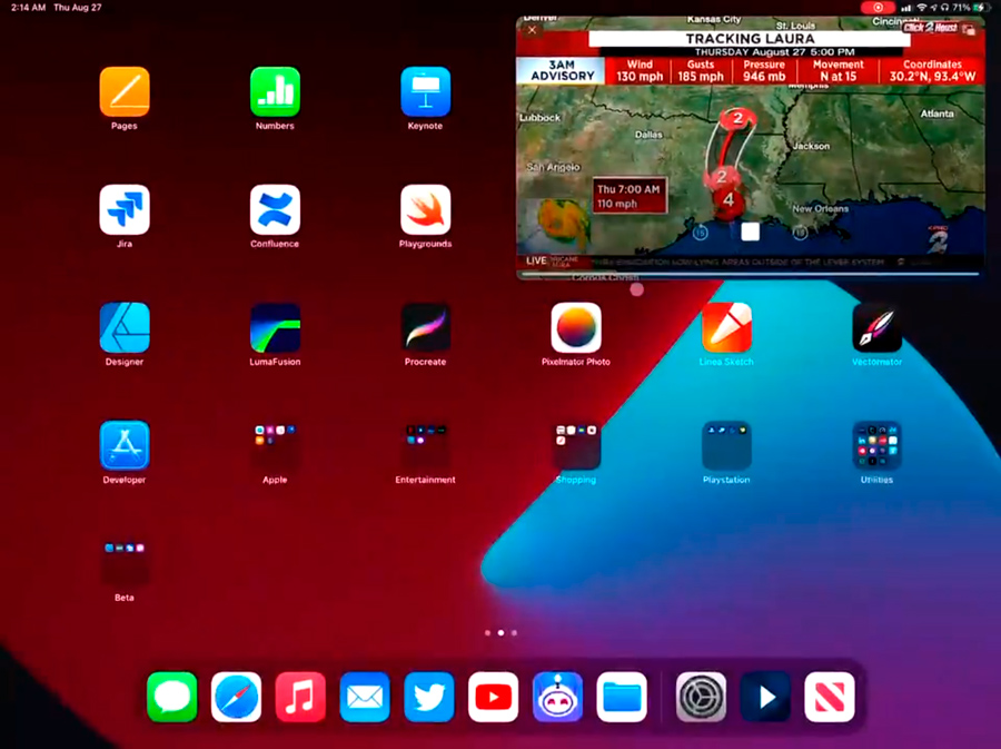 O modo PiP permite usar o iPad enquanto o vídeo está em reprodução