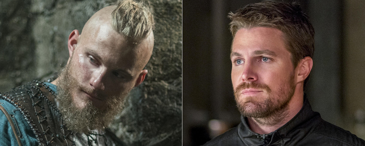 Imagem de: Heels: atores das séries Arrow e Vikings aparecem em foto de bastidores