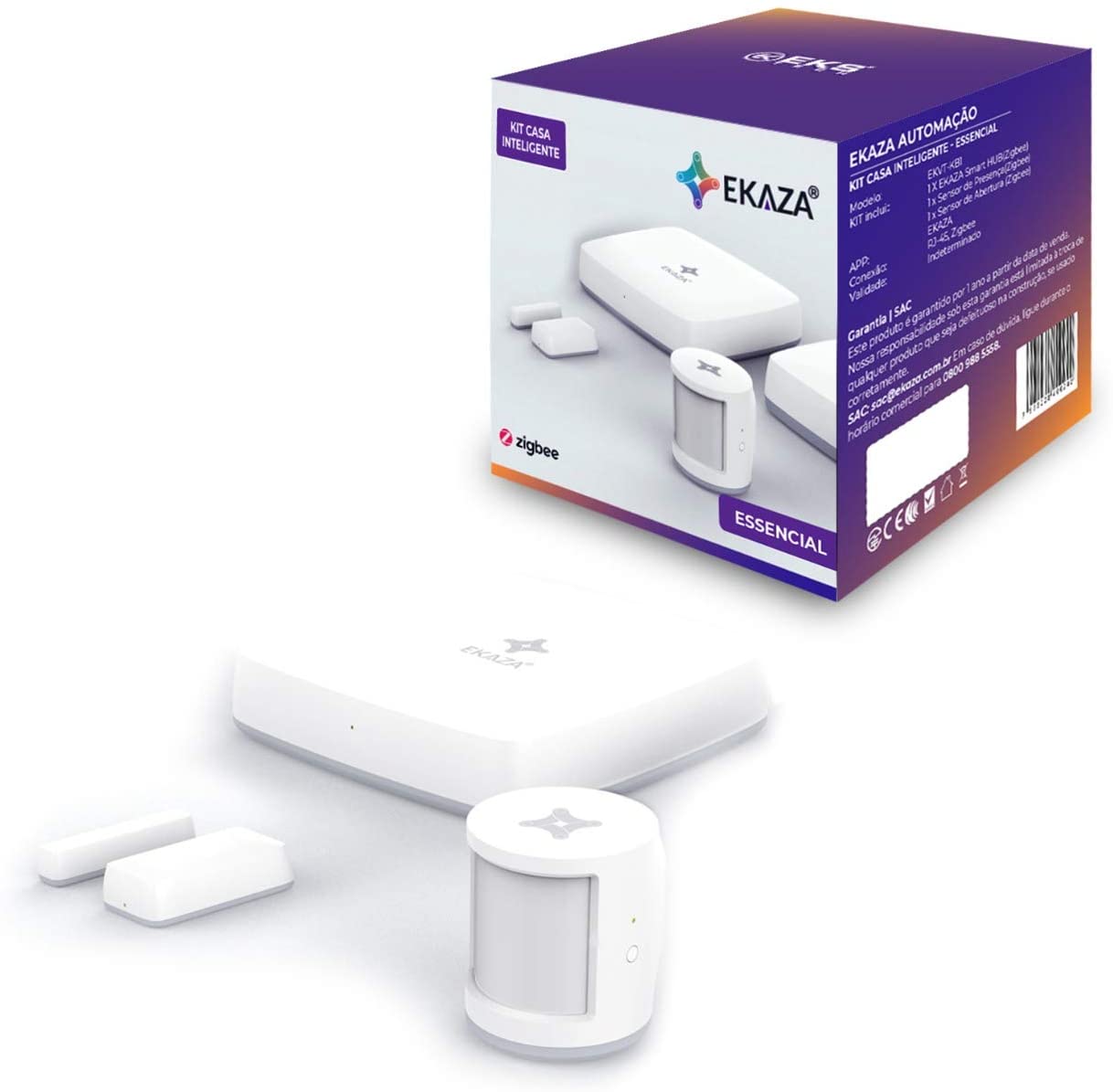 Imagem: Kit Essencial Casa Inteligente Presença & Abertura, Zigbee, Ekaza
