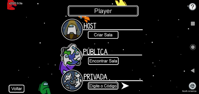 Criação de partidas Among Us Android.