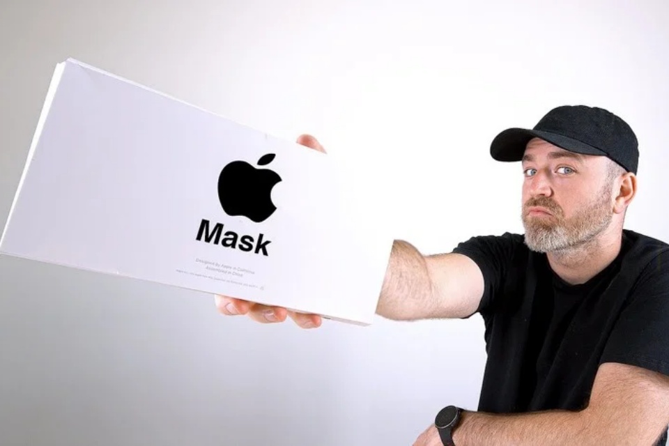 Máscara oficial da Apple aparece em vídeo de unboxing