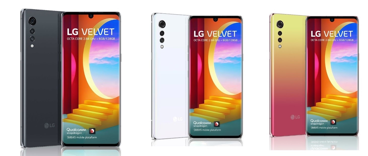 Opções de cores do LG Velvet