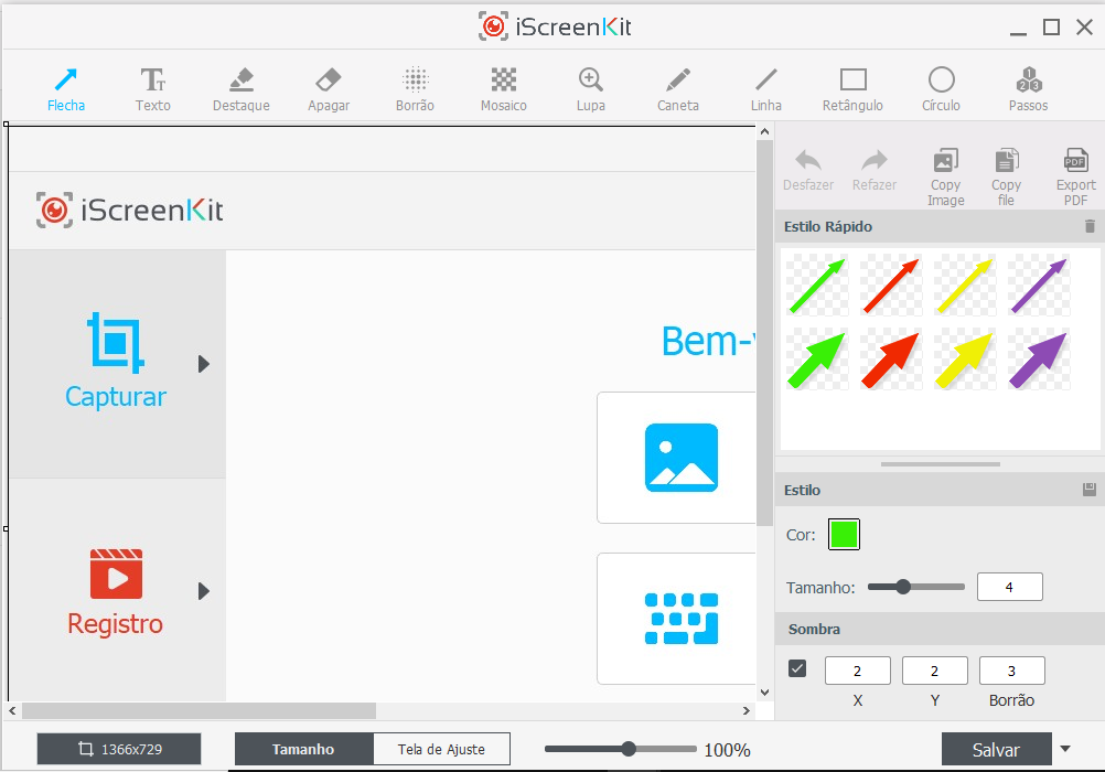 Usamos a própria ferramenta do iScreenKit para as capturas dessa análise