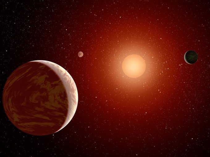 Planetas orbitando uma anã vermelha (Fonte: NASA / Reprodução)