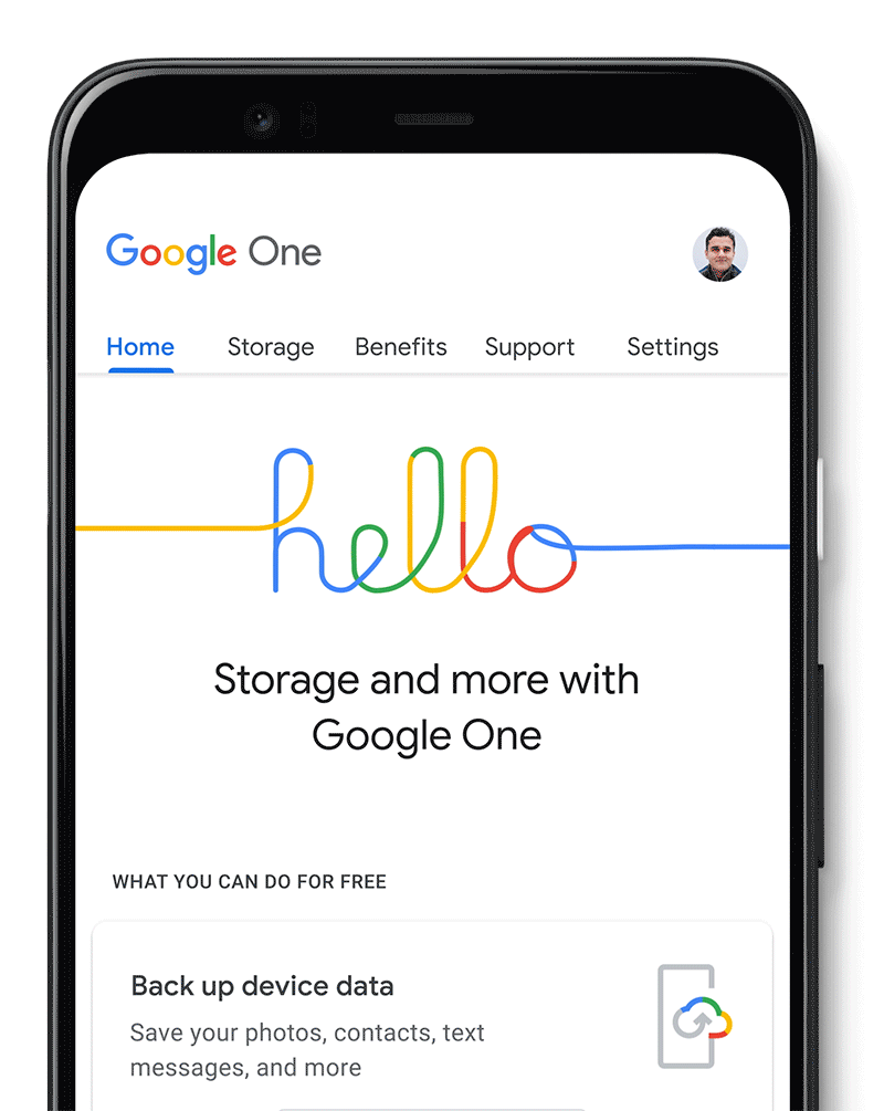 Google One app integrated with Android.
