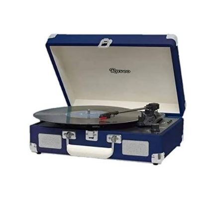 Imagem: Vitrola Chrome Navy com Usb e Bluetooth, Raveo