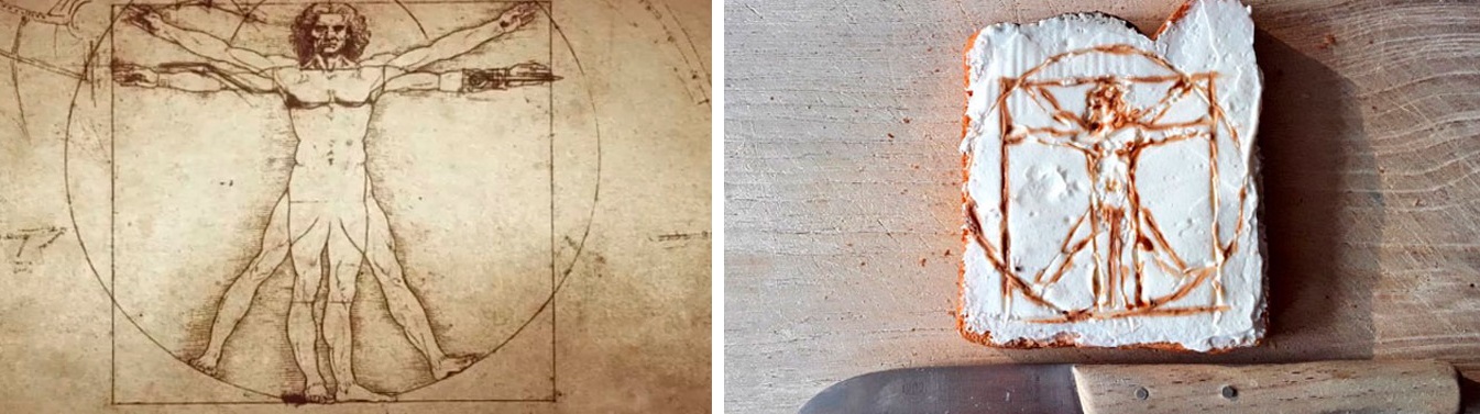 Um ótimo uso dos condimentos para recriar esse desenho