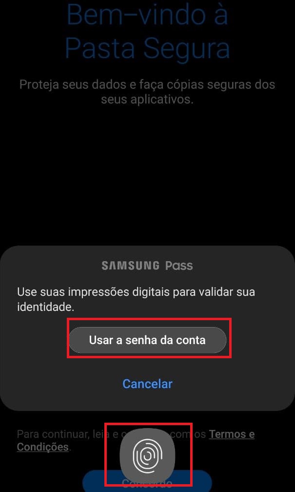 Basta inserir sua senha ou usar a digital para confirmar sua decisão