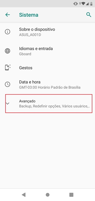 Configurações Avançadas do Android.