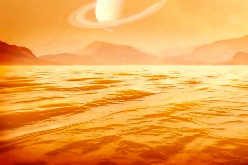 Titã, maior lua de Saturno, tem mar com 300 m de profundidade