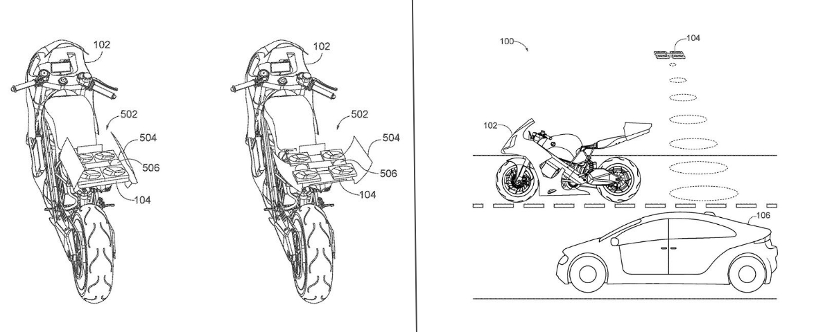Honda patenteia moto elétrica com drone na traseira