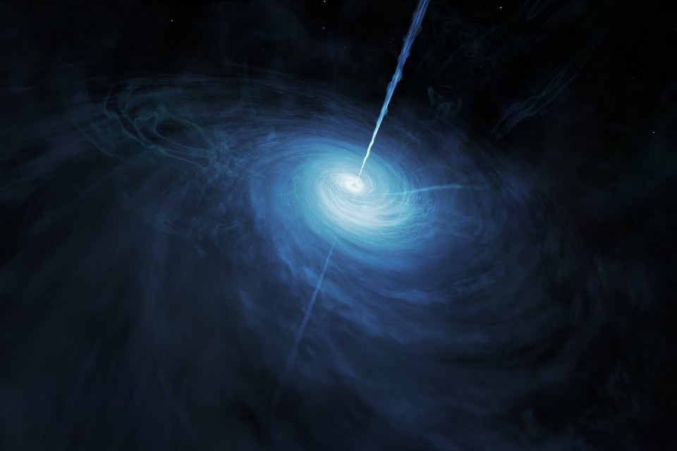 Quasar emite ondas de rádio dos confins do Universo