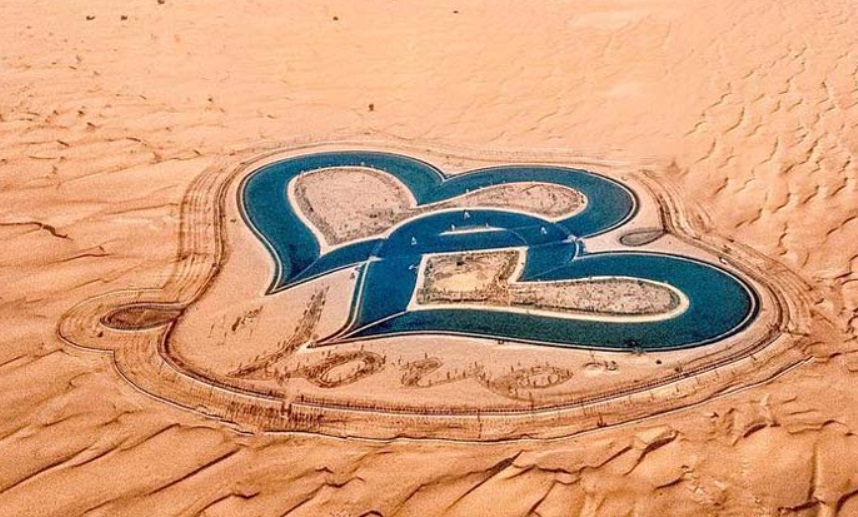 Lago do Amor: Dubai tem atração turística em forma de corações
