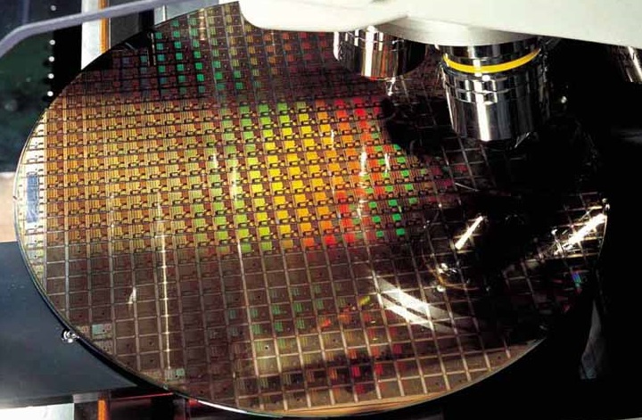 Wafers that are turned into processors at one of TSMC's factories.