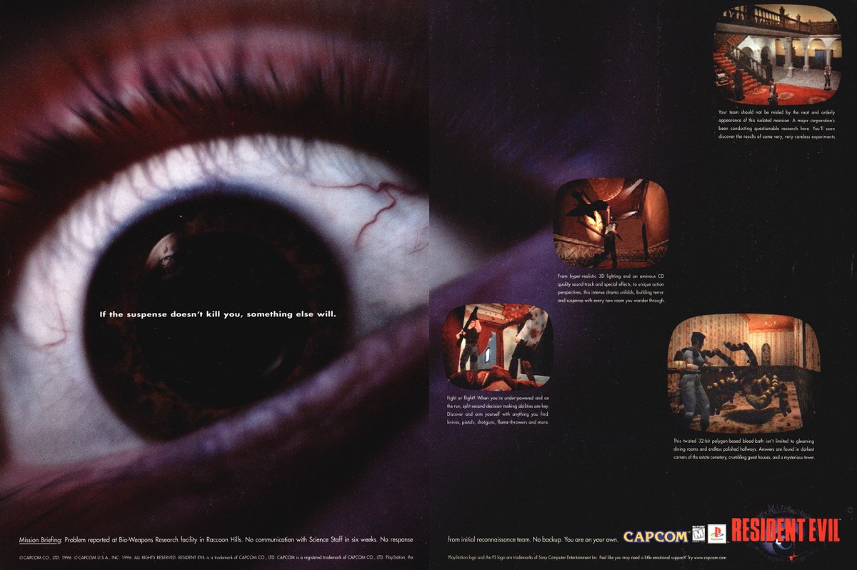 Gore and terror have always been an essential part of the promotion of the series, as in this old ad in video game magazines