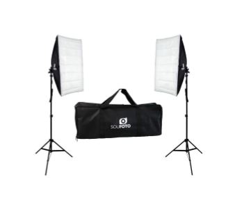 Imagem: Kit de Iluminação Duplo com Softbox, Tripé e Bolsa