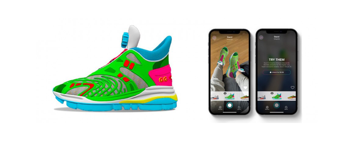 Imagem de: Gucci lança tendência curiosa com tênis virtual de US$ 12