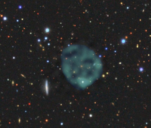 Círculo de rádio excêntrico captado por telescópio australiano.