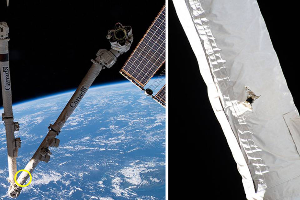 Braço robótico da ISS é atingido por lixo espacial [vídeo]