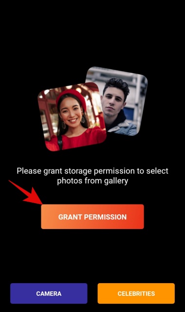 You must give permission for the app to access the phone's camera and image gallery.