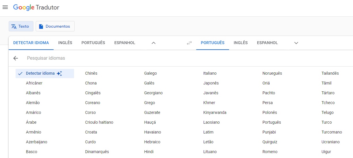 (Fonte: Google Tradutor/Reprodução)