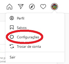 Clique na sua imagem de perfil e depois na opção "Configurações"