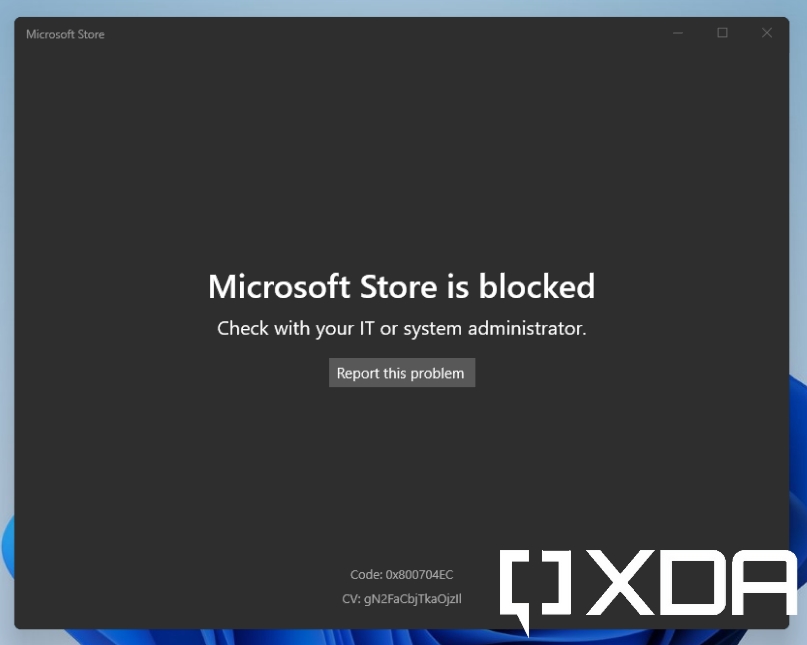 Microsoft Store aparece bloqueada em build do Windows 11 SE.