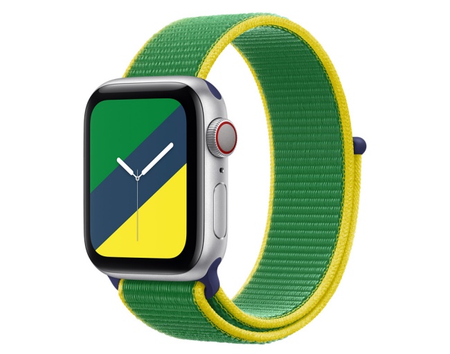 Version of the bracelet inspired by the colors of the Brazilian flag.
