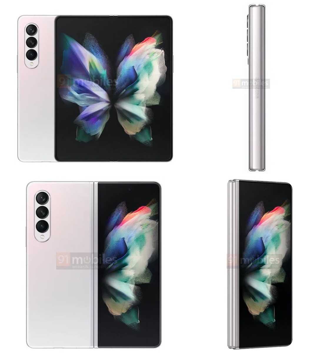 O Galaxy Z Fold 3 em branco.