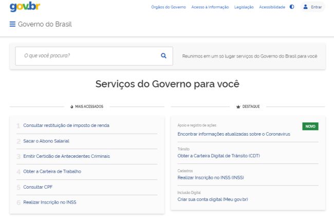 Estão disponíveis mais de quatro mil serviços na página.