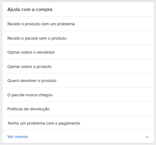 Procure o tópico que mais tem relação com o seu problema e clique nele