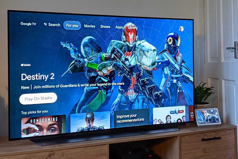 Google TV começa a anunciar jogos do Stadia em sua interface
