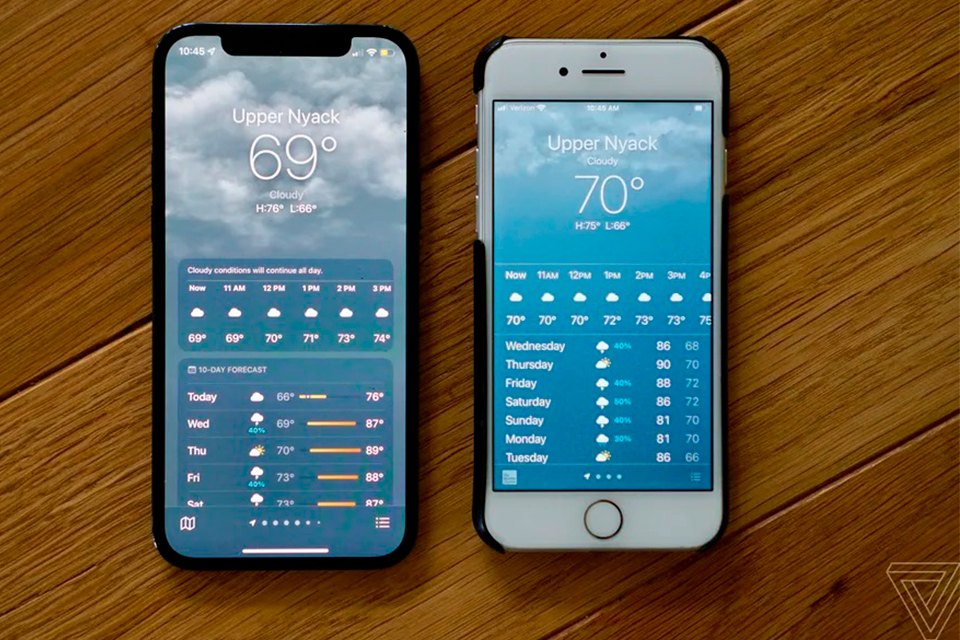 Aplicativo de clima do iPhone não mostra a temperatura 69 graus