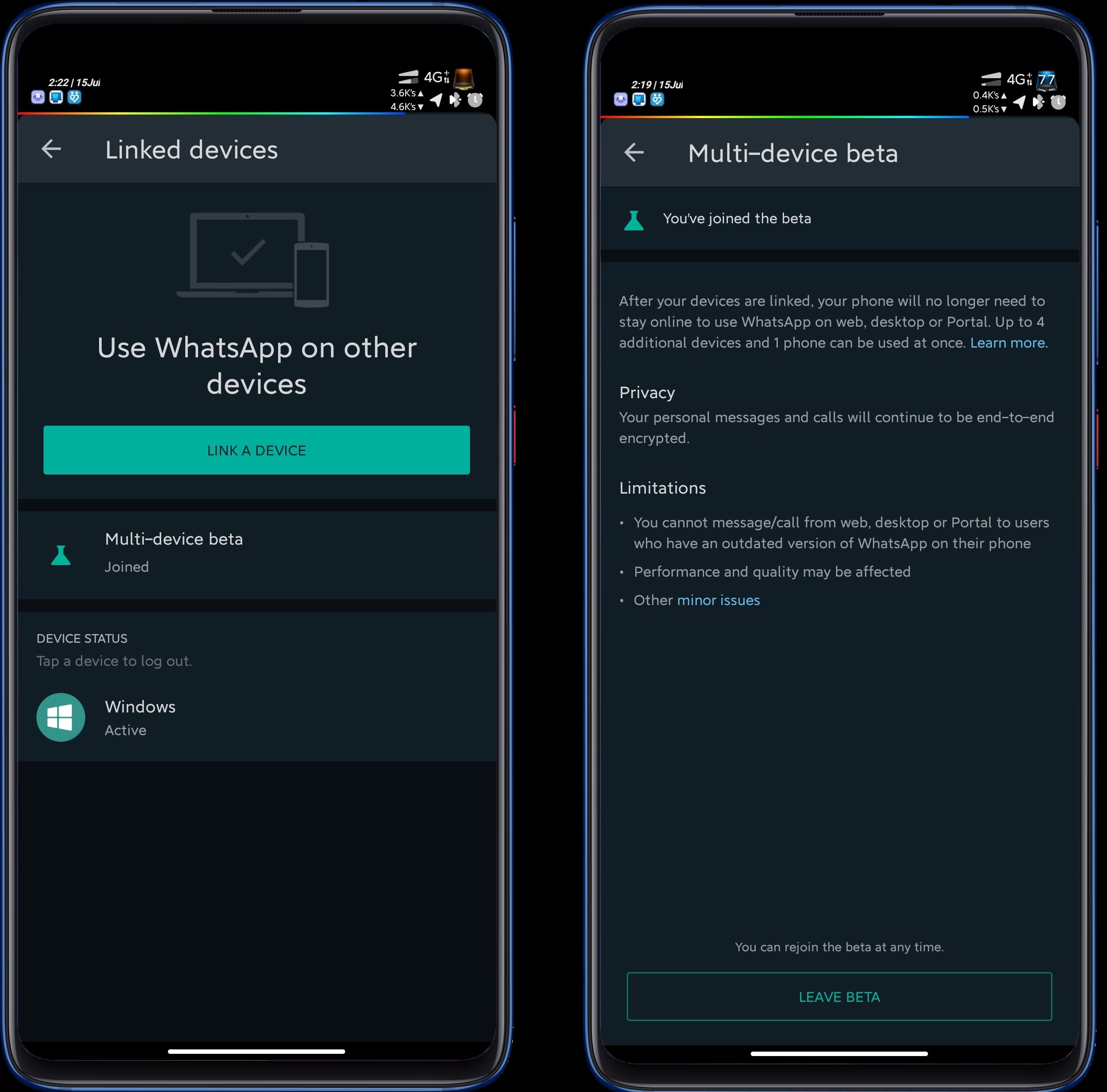 WhatsApp beta