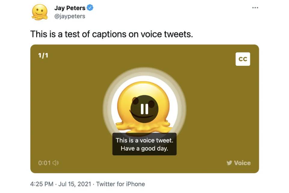 Twitter lança legendas automáticas para tweets de voz