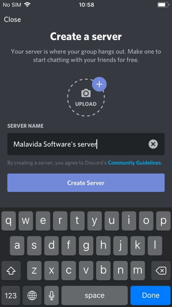 Tela de como criar um servidor no iphone